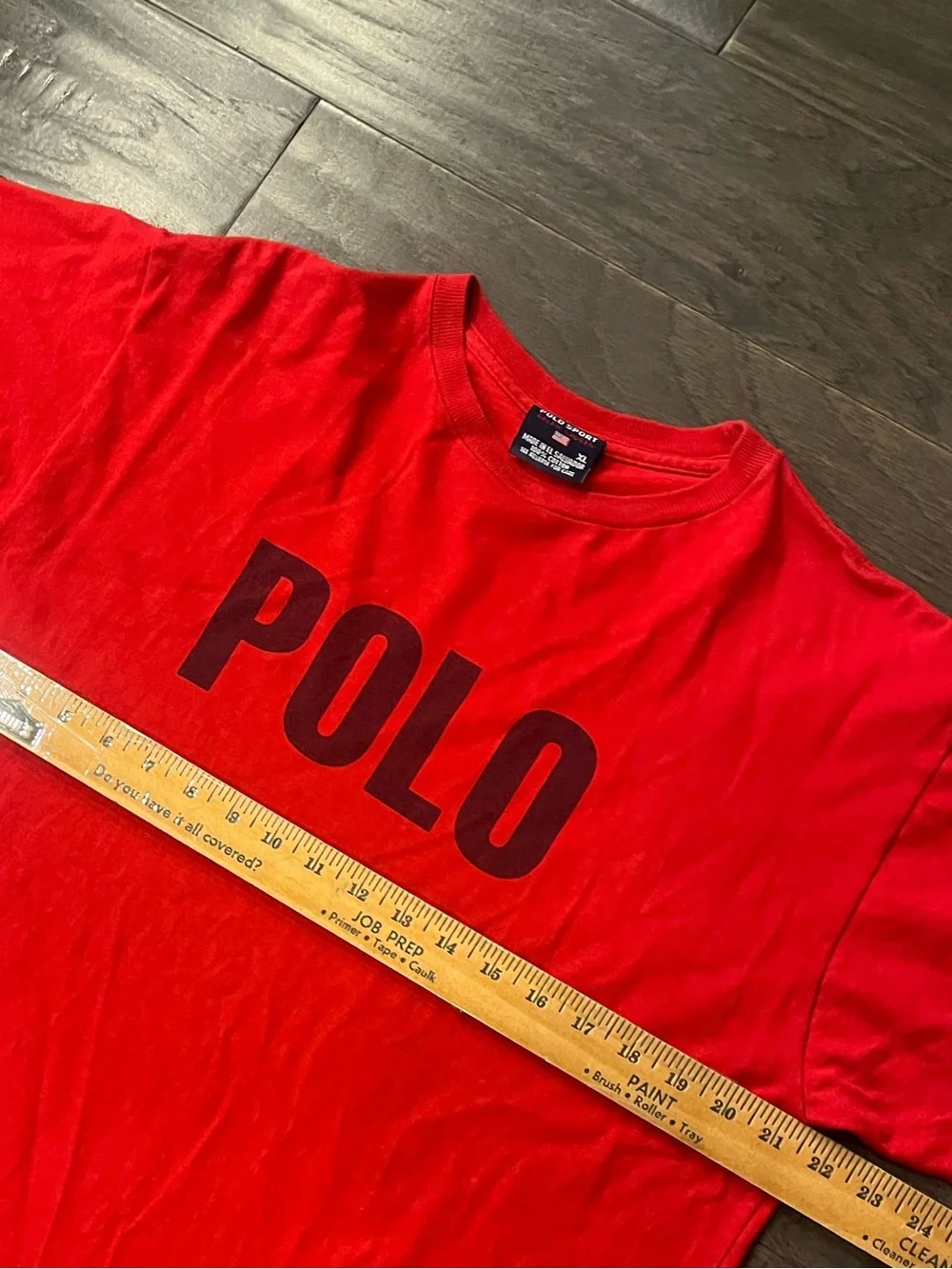 Polo Sport Ralph Lauren Vintage Spell Out T Shirt Red Mens Size XL